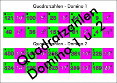 Download Kopiervorlage: Lernspiel Quadratzahlen-Domino
