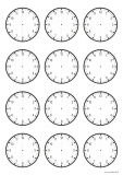 Kopiervorlage: Uhren-Ziffernblätter mit und ohne Zahlen