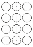 Kopiervorlage: Uhren-Ziffernblätter mit und ohne Zahlen